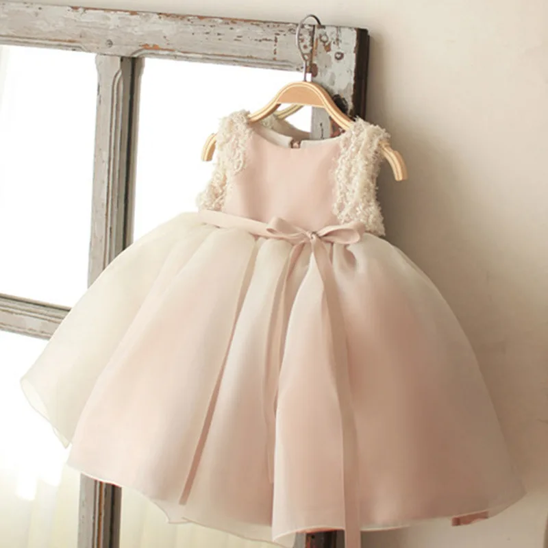 Fashion Kids Sleeveless Lace Ruffles Princess Dress for Girls Children Party Gown Flower Wedding Pearl Tassels | Детская одежда и