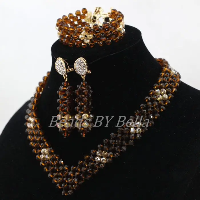 Новинка 2017 умный Свадебный комплект ювелирных изделий из африканских бусин с