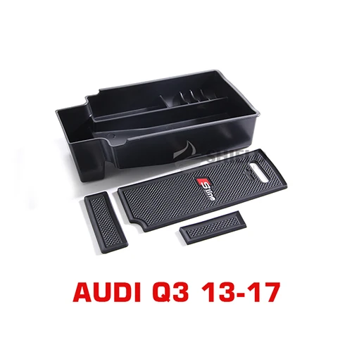 Подходит для Audi A3 A4 A5 Q3 Q5 центральный ящик для хранения подлокотник центральная консоль поддон для перчаток держатель чехол автомобильный Органайзер Tidying - Название цвета: Q3 13-17