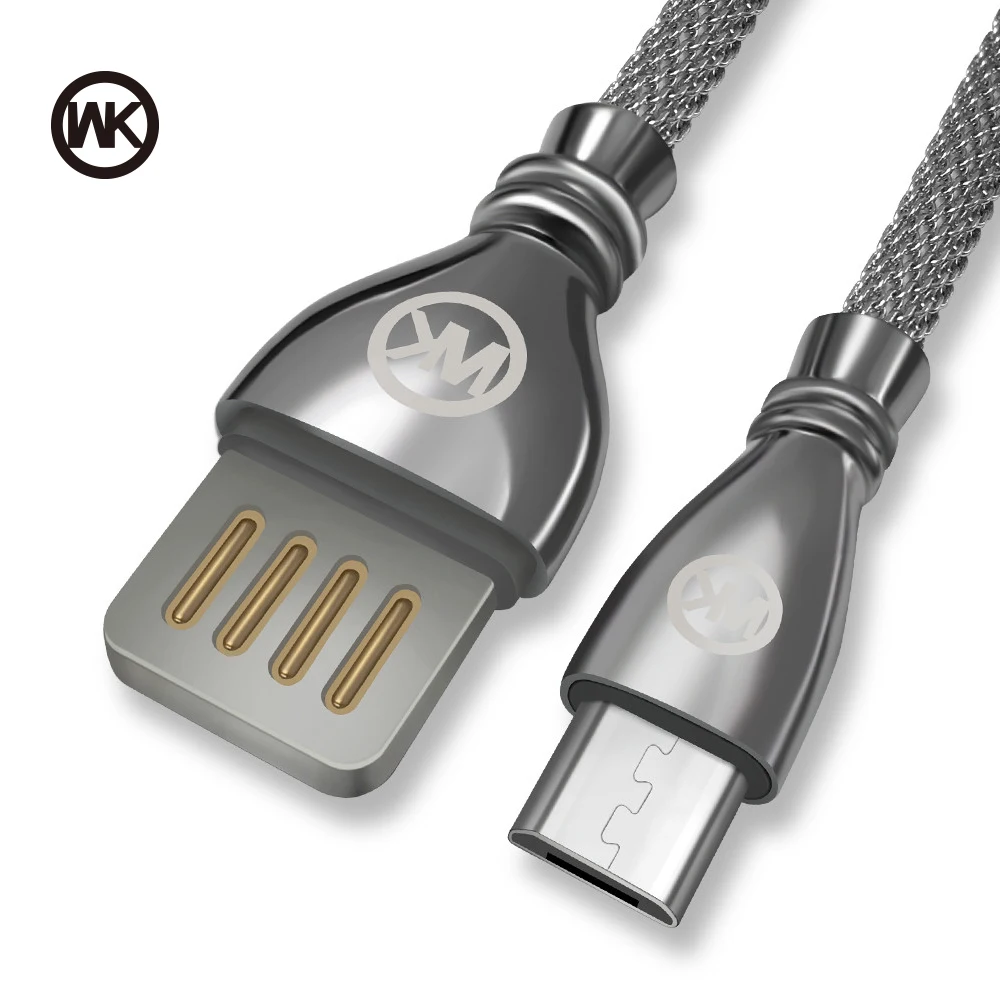 Дизайн WK Micro USB кабель Быстрая зарядка USB кабель для передачи данных для samsung Xiaomi Tablet Android usb зарядный Шнур кабель зарядного устройства микро-usb