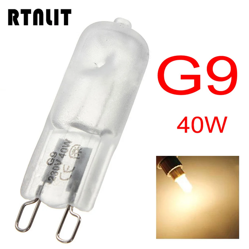 

10pcs/lot G9 Halogen Light Bulb Capsule 230V-240V 40W Frosted Dimmable Warm White Lamp Home Lighting 360 Degrees