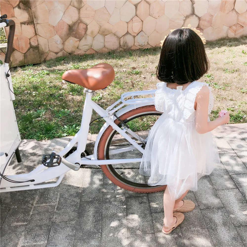 Girls Dresses 2019 Spring New Children's Wear Sweet Embroidery Mesh Stitching Vest Princess Dress | Детская одежда и обувь