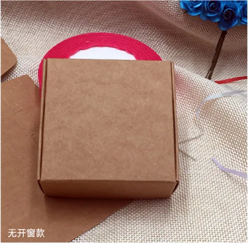 

4*4*2.5cm 100Pcs/Lot Small Brown Kraft Paper Gift Storage Box 1.57"x1.57"x0.98" Retro Craft Paper Packaging Package Boxes