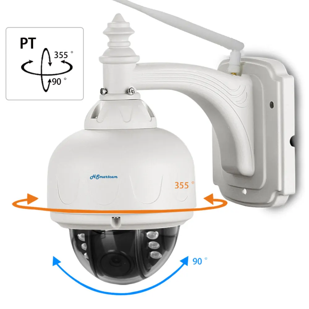 Беспроводная IP скоростная купольная камера WiFi 1080P 960P PTZ для наружного видеонаблюдения с 5-кратным зумом с автофокусом Встроенный микрофон динамик SD карта ONVIF