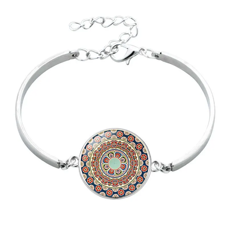 Adjustable Women Glass Graceful Girls Bracelet Datura stramonium Korean 1PC Flower 12 Colors 2018 New Arrival Yoga Buddhism | Украшения и