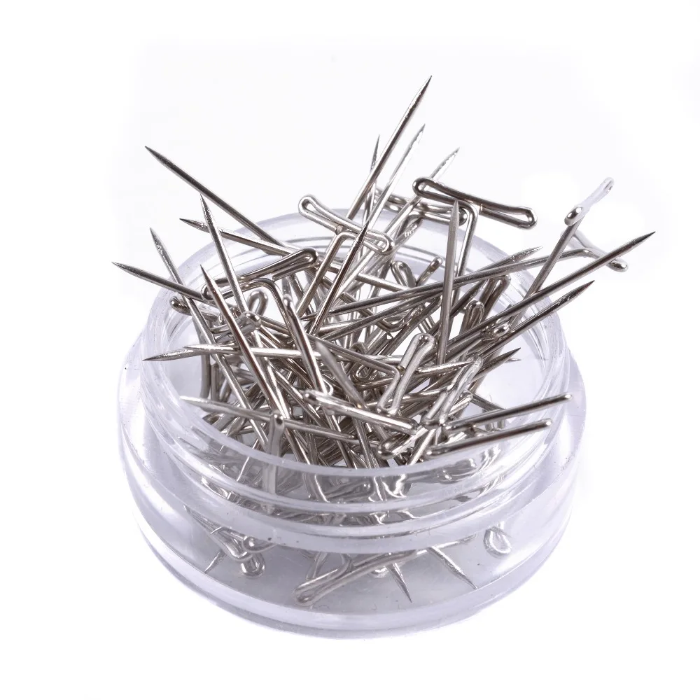 100 шт. T PINS (25 мм) для парик на поролоновая насадка Стиль булавки иглы натуральных