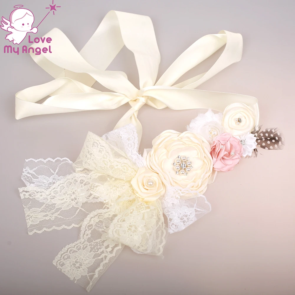 1 шт. жемчужный пояс цвета слоновой кости для беременных с цветочным узором