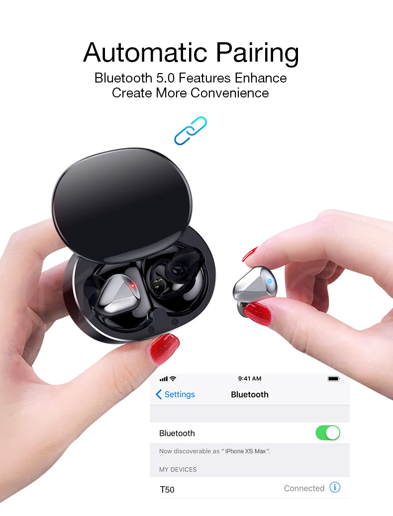 XLtrade T50 TWS беспроводные наушники стерео Bluetooth наушники спортивные наушники игровая гарнитура для мобильного телефона PK i7S i30