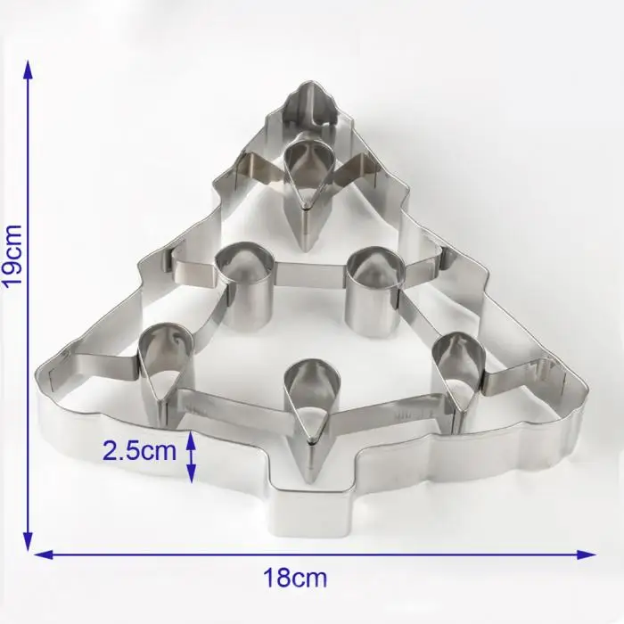 Stainless Steel Christmas Tree Snowflake Biscuit Cutter Mold Cake Decor Baking Tool TN88