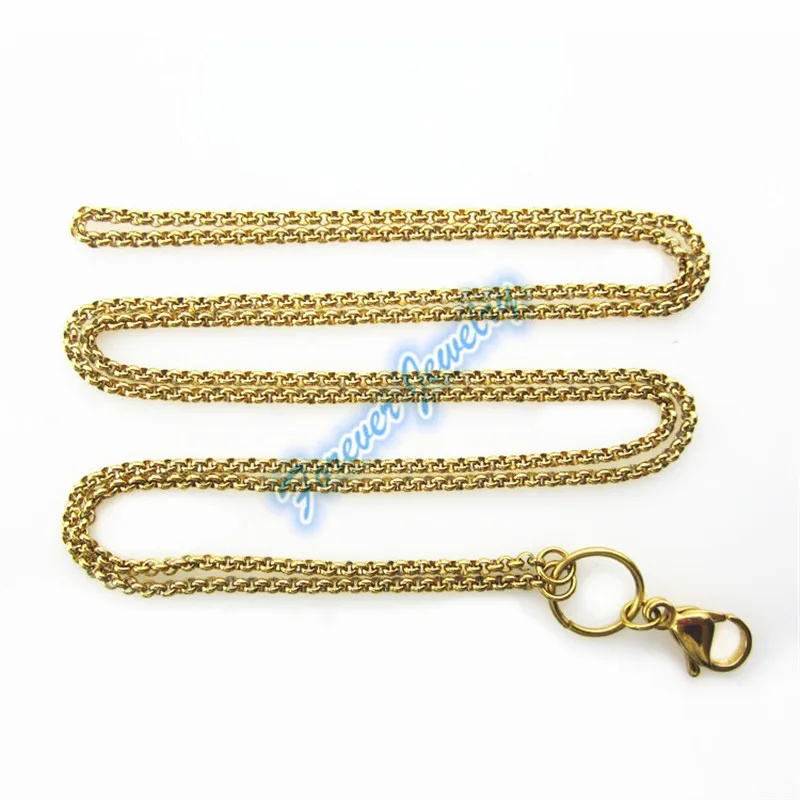 

Hot selling 12pcs/lot 32inch stainless steel floating glass locket chains necklace mix 6 colors locket rolo chain(1color=2pcs)