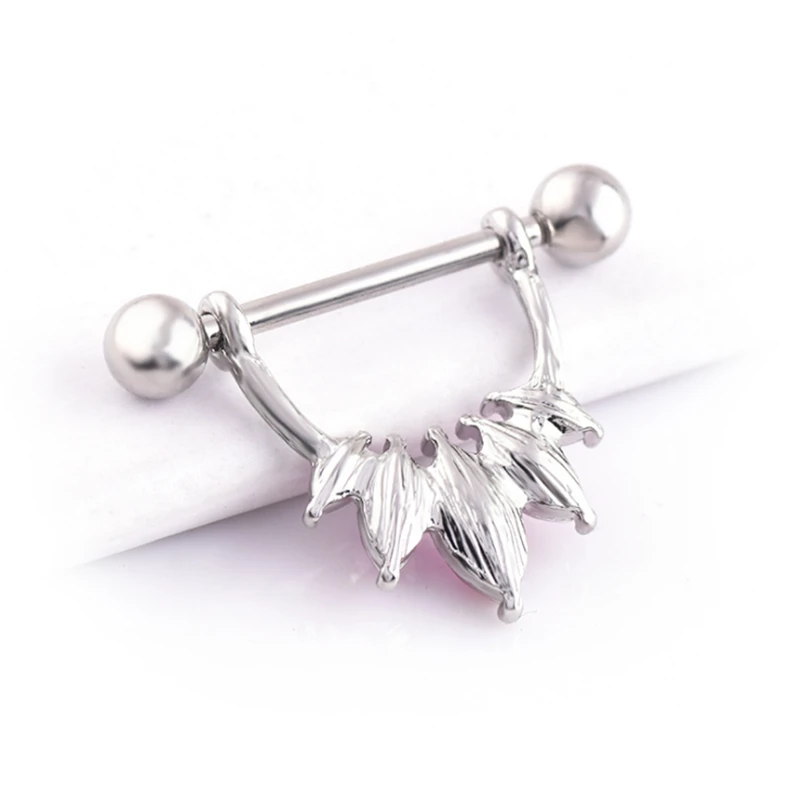 2PCS New Fashion Style Dangle Nipple Rings Piercing Flowers Crystal Sexy Women Jewelry Creative Body Gift | Украшения и