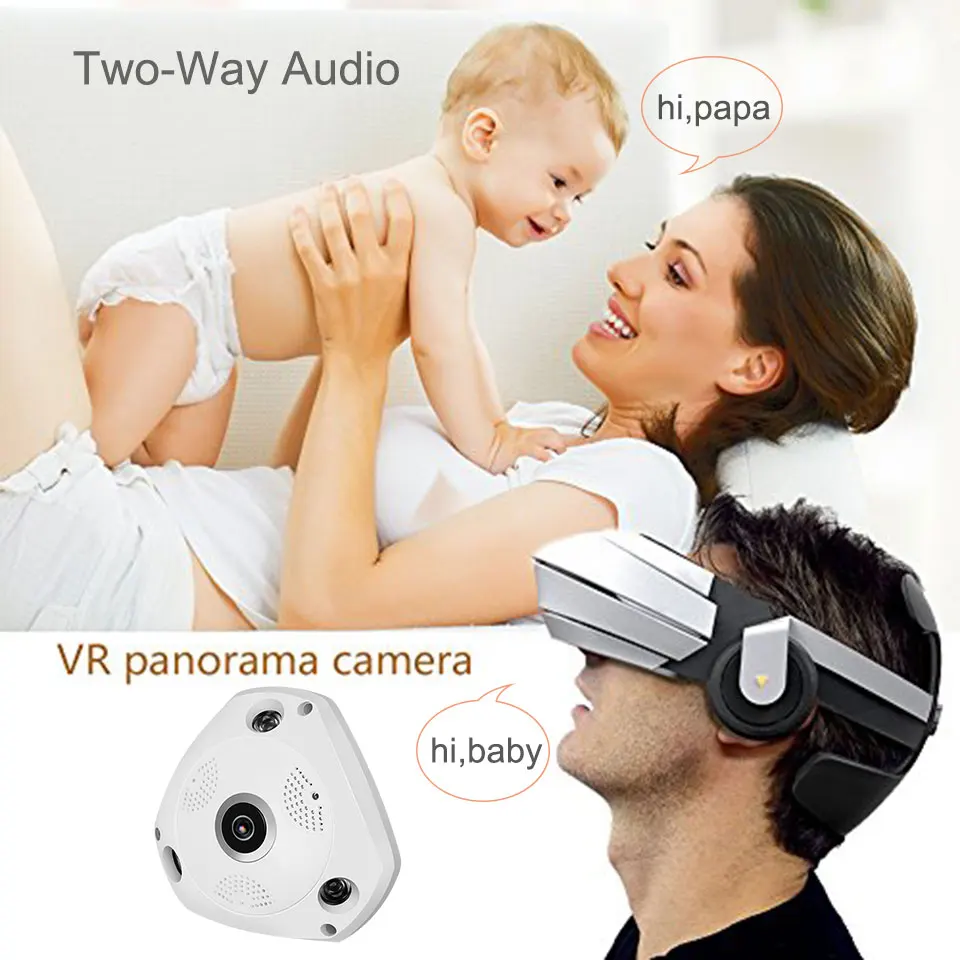360 WI FI Камера IP 1.3mp рыбий глаз панорамный 960 P PTZ CCTV 3D VR видео ip kamera Cam Micro sd карты аудио