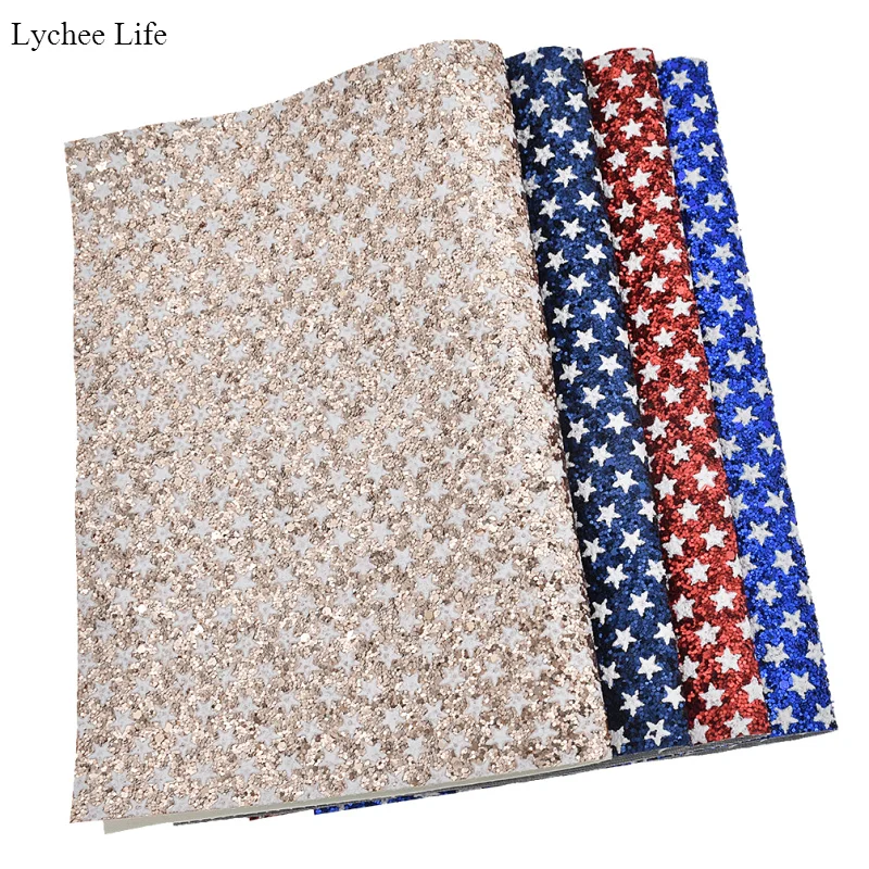Lychee Life 4 цвета A4 искусственная кожа ткань белая пентаграмма ручная работа для