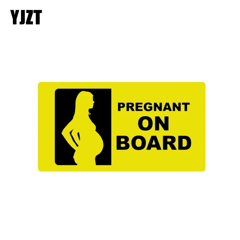 

YJZT 15.7CM*8.4CM PREGNANT ON BOARD Decal Warning Car Sticker PVC 12-40069