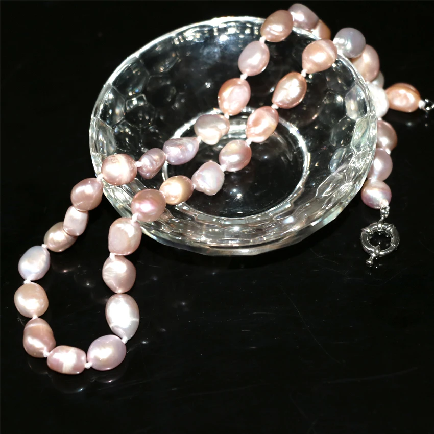 Цепочка женская с бусинами из натурального жемчуга 18 дюймов 9-11 мм | Украшения и