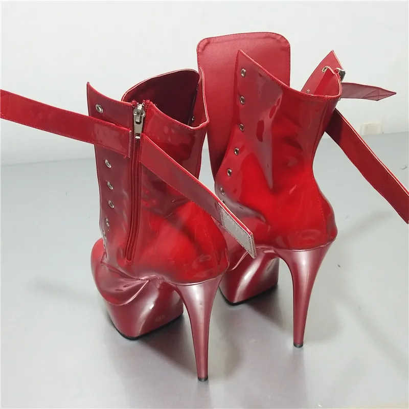 Зимние мотоциклетные сапоги 6 дюймов сексуальные однотонные женские с пряжкой