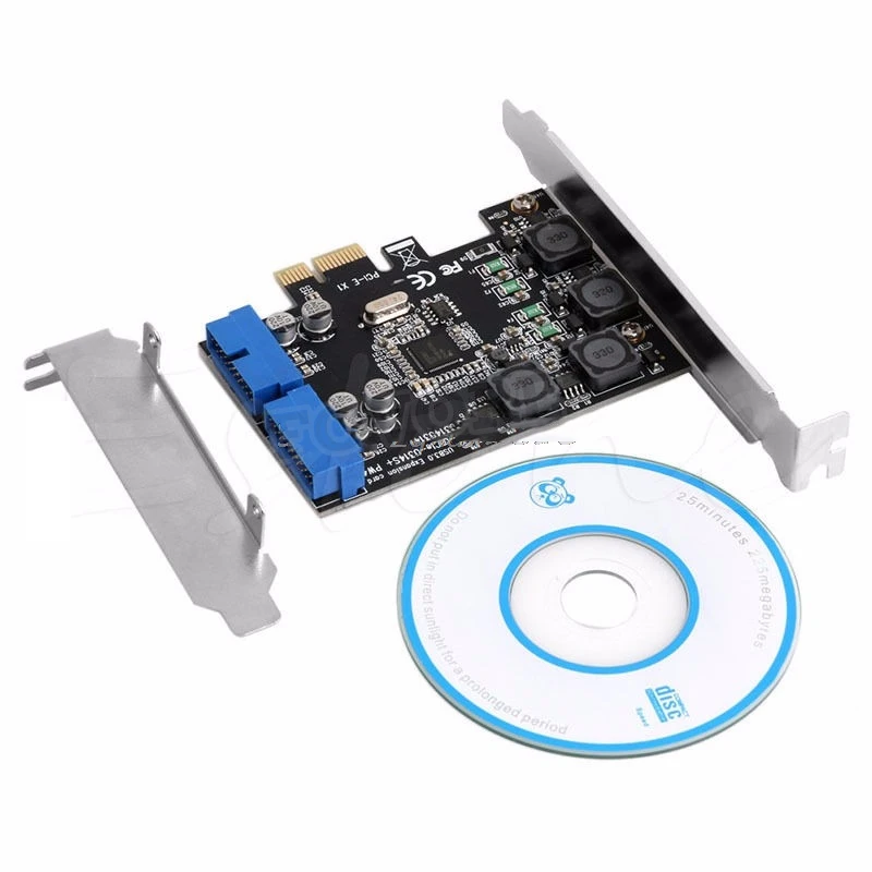 5 Гбит/с низкий профиль Кронштейн Внутренний 2 порта 19Pin USB 3 0 карта PCI e к 20Pin папа
