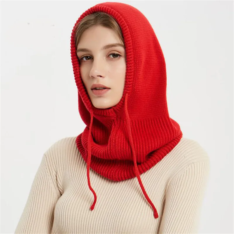 Красный Xthree кашемировая зимняя вязаная шапка бини женский шарф Skullies Beanies Зимние шапки для мужчин и женщин шапка однотонная шапка маска брендовая шапка - Цвет: Красный