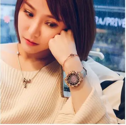 2019 новый бренд Роскошные часы из розового золота женские с украшением в виде