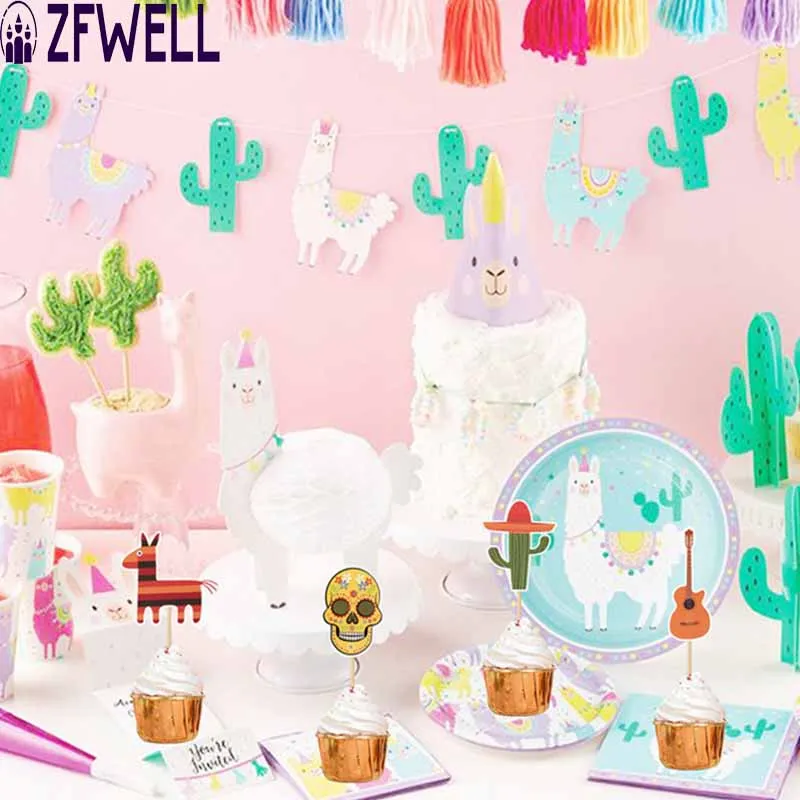 ZFWELL2Day of the Dead Party фиеста Кепка кактус лошадь гитара пината вставка для торта