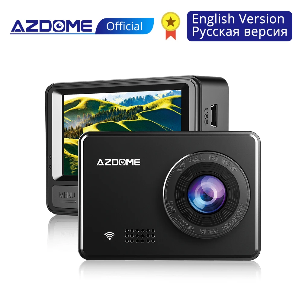 AZDOME M08 2 45 &quotips экран Dash Cam 1080P супер конденсатор Автомобильная камера с WiFi WDR sony