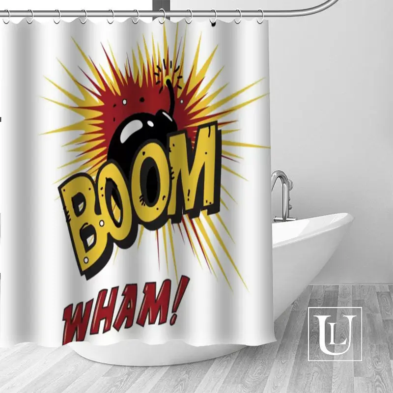 

Explode Fashion Boom Pattern Shower Curtains Custom Design Creative Shower Curtain Bathroom Waterproof Polyester Fabric