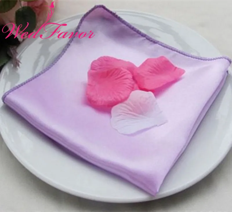 Lavender 100 шт. размером 45*45 см атлас стол салфетки для торжеств вечернее салфетки, носовых платков для Hotel событие Свадебные украшения - Цвет: Lavender