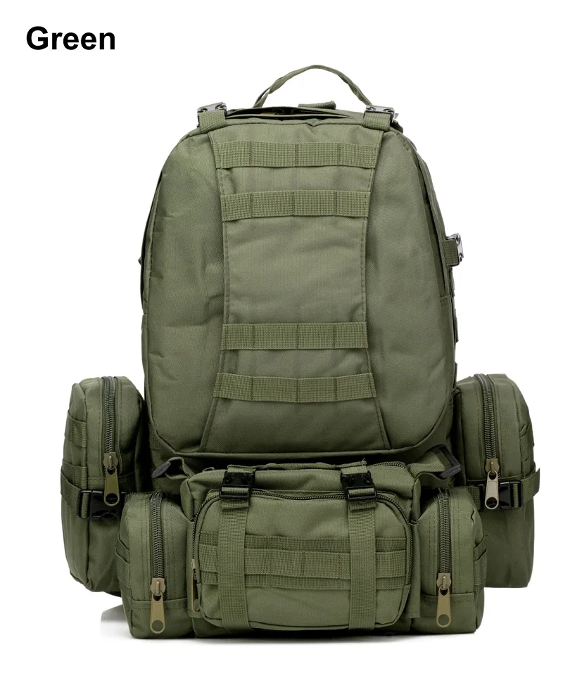 green 50L Molle штурмовая тактическая сумка, уличные армейские военные рюкзаки, Рюкзак, Сумка для кемпинга, большая емкость, Для Путешествий, Походов, рюкзак - Цвет: green