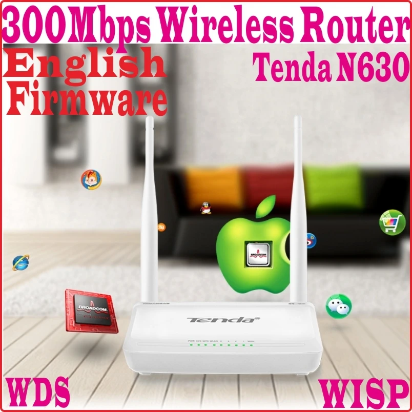США/ЕС/Великобритания/АС Plug Tenda N630 легко установить 300 Мбит/с Беспроводной