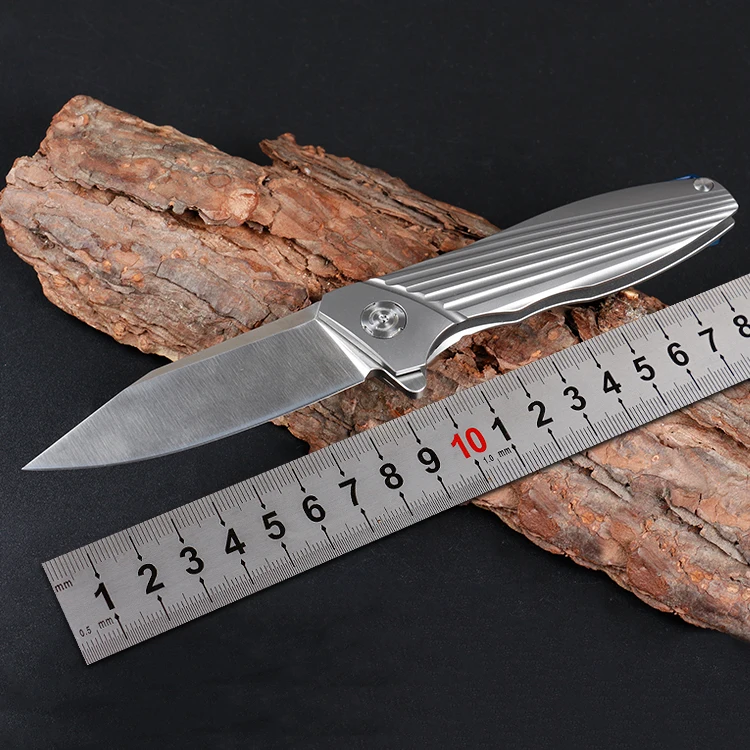 Freewolf ЧПУ TC4 Титан сплав ручка шарик подшипника Флиппер складной Ножи D2 атласной