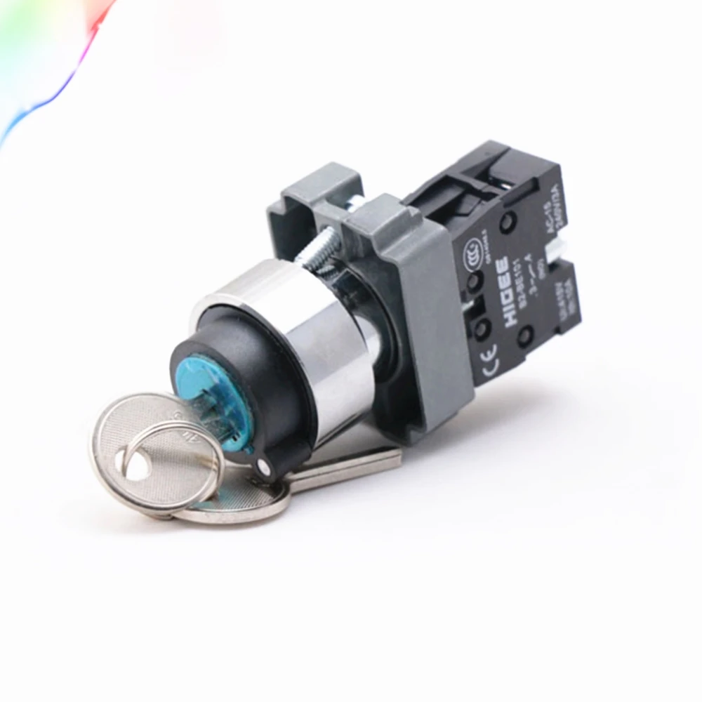 22 мм 220VAC поворотные переключатели XB2 BG21 N/O контакт Поворотный замок с ключом и