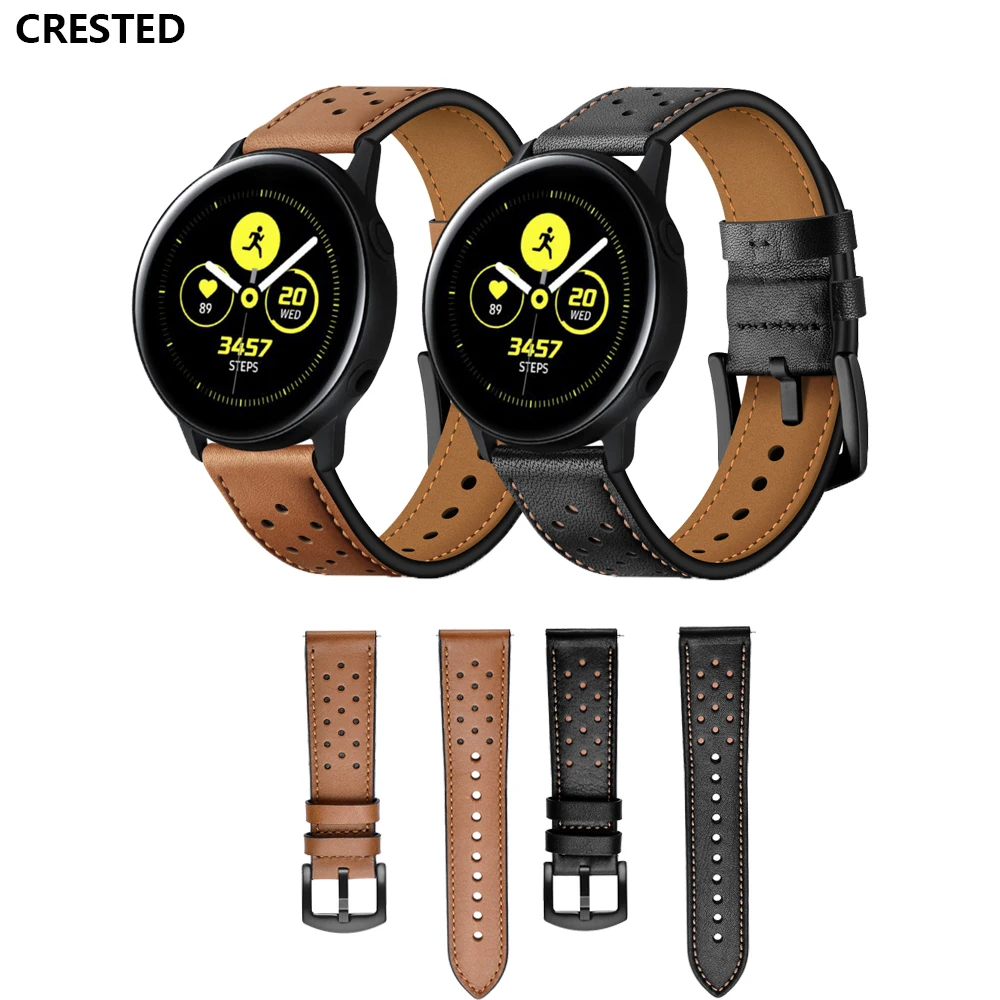 Часы galaxy active для samsung watch 42 мм gear s2 s4 band 20 Универсальный браслет из натуральной