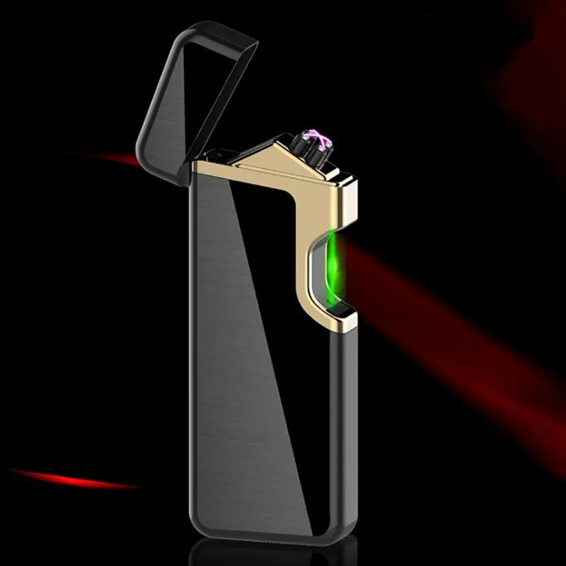 Инфракрасная Индукционная USB зарядка ветрозащитная беспламенная Электронная зажигалка электрическая двойная дуга зажигалки для сигар для курения