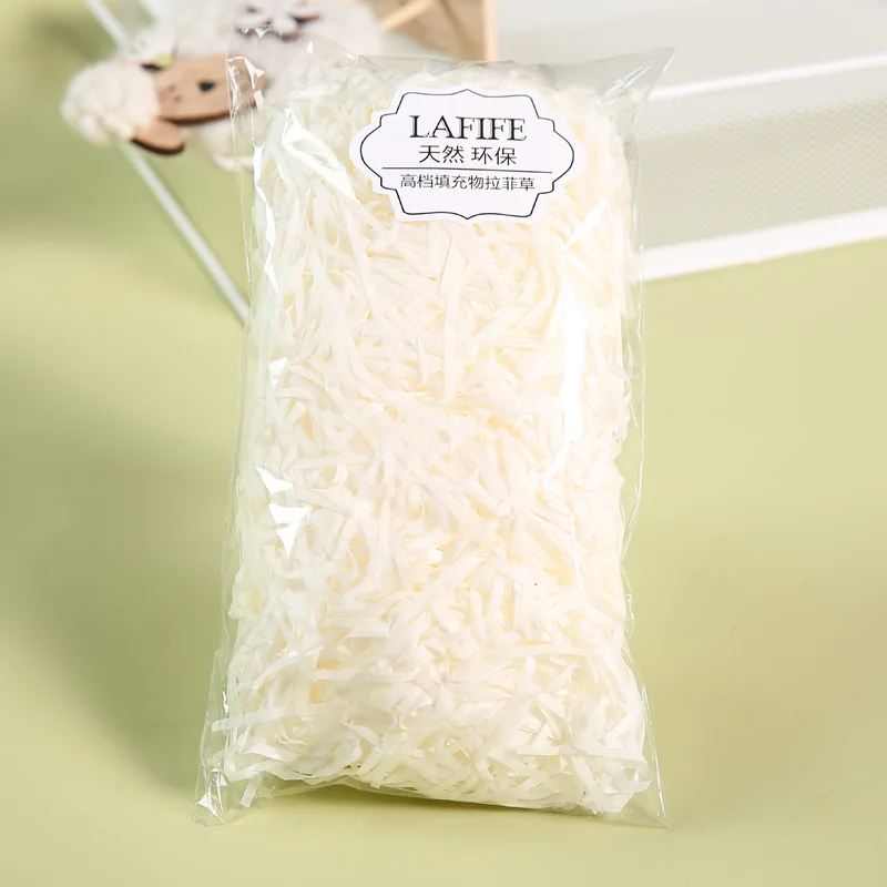 white 30 г/пакет DIY сухая соломенная Подарочная коробка наполнения материала Свадьба/День рождения украшения измельченные Crinkle бумажная рафия Светильник Цвет - Color: white