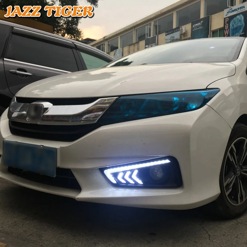 Дневные ходовые огни без ошибок для Honda City 2015 2016 светодиодный ные дневные