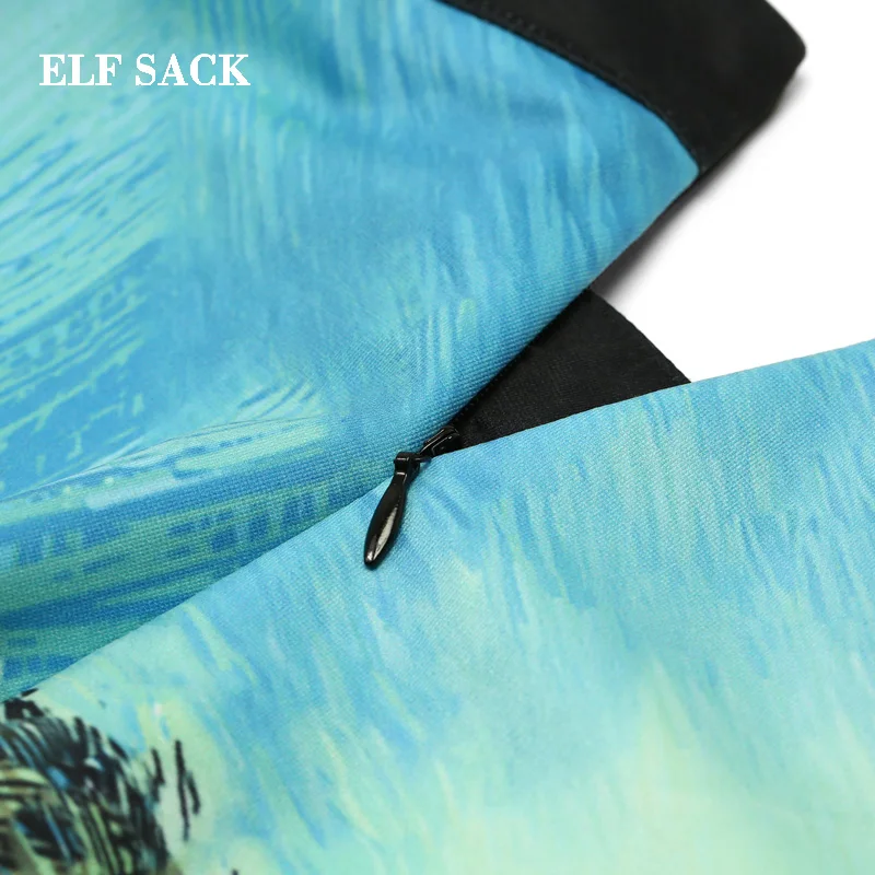 ELFSACK, новинка, Женская юбка, принт с животными, женские юбки, повседневные, трапециевидные, выше колена, мини, для женщин, уличная одежда