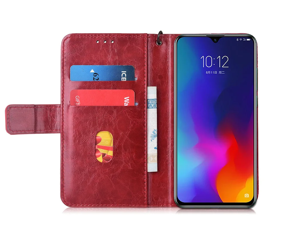 Флип-кожаный чехол для lenovo Z6 Lite Fundas с цветочным принтом специальный чехол-бумажник с подставкой и ремешком