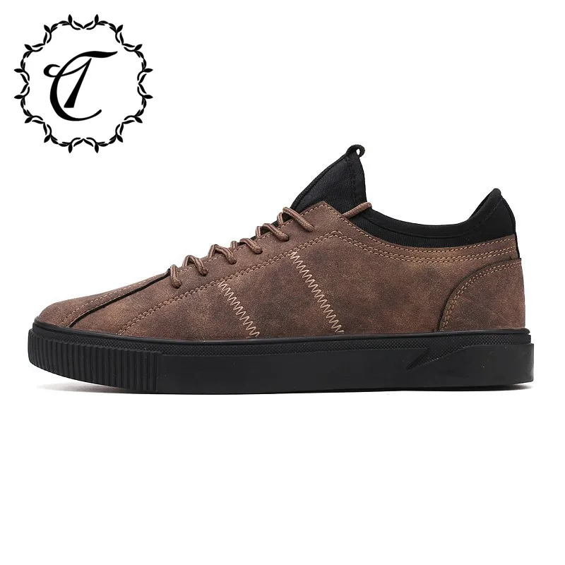 CatriCa Male Designer Leather Men Shoes Fashion High Quality Trainers Chunky Brand Casual Sneakers 2019 Black Brwon Gray 2602 | Обувь