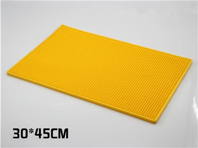 30x45cm Yellow 3 размера и 4 цвета резиновый коврик для стола, кухонный ПВХ коврик для бара, коктейля - Цвет: 30x45cm Yellow