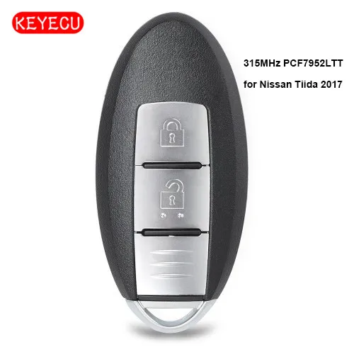 KEYECU 315 МГц PCF7952LTT Замена дистанционный смарт ключ-брелок 2 кнопки для Nissan Tiida 2017 |