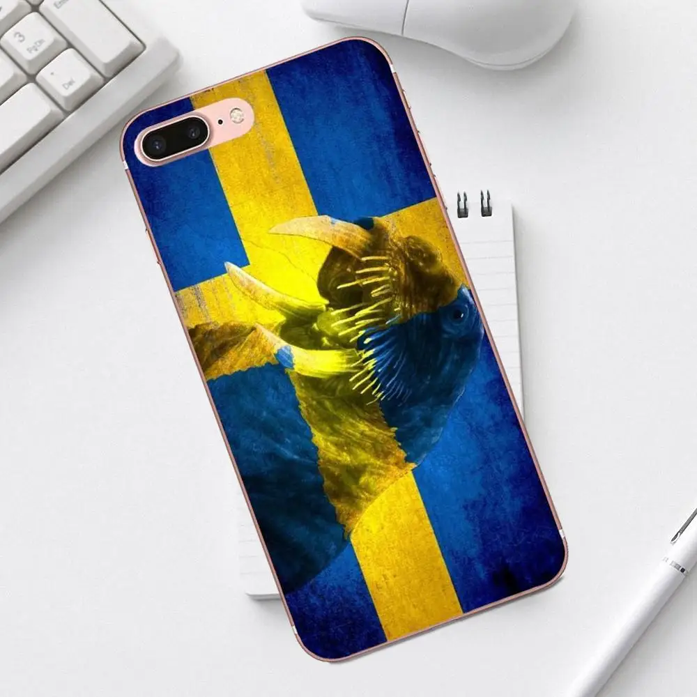 Qdowpz Тонкий силиконовый чехол Королевство Швеции Флаг для iPhone 4 4S 5 5C SE 6 6S 7 8 Plus X XS Max