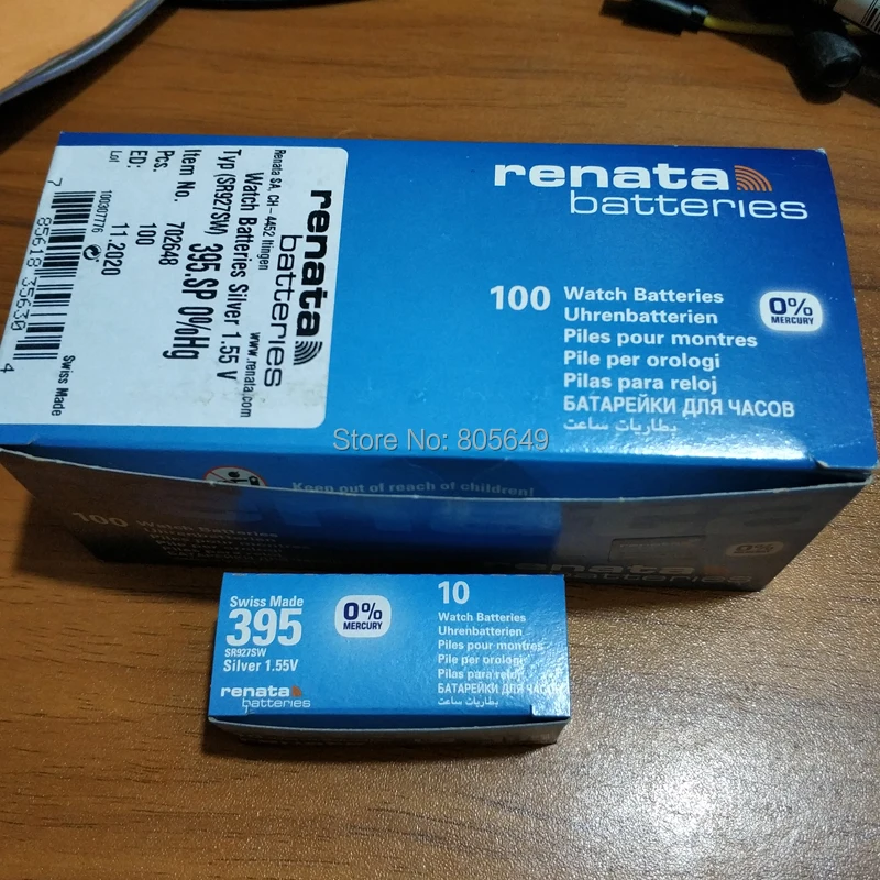 Фото Аккумулятор для часов Xrenata оксид серебра 100 SR927SW 395 927 в 1 55 оригинальный бренд renata