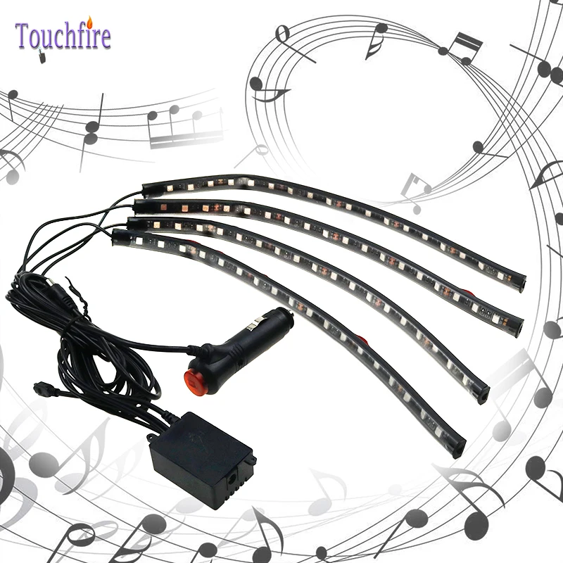 4 шт. Автомобильная RGB 18LED полоса 5050SMD 12 Вт декоративный Авто атмосферный путь