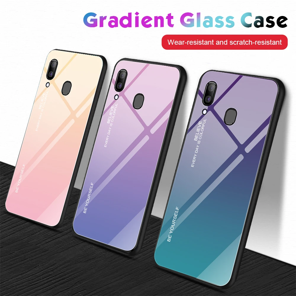 Чехол KISS для samsung Galaxy A40 чехол из закаленного стекла с градиентом A 40 A405 SM-A405F A405F