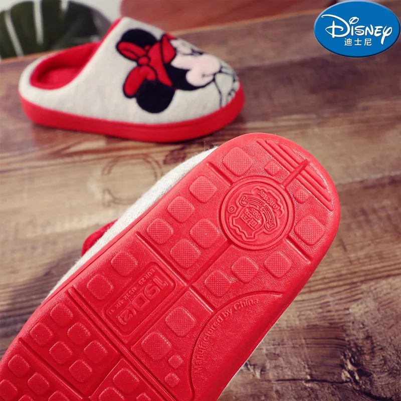 Тапочки Disney Зимняя обувь Нескользящая шерстяная для девочек Милая домашняя с