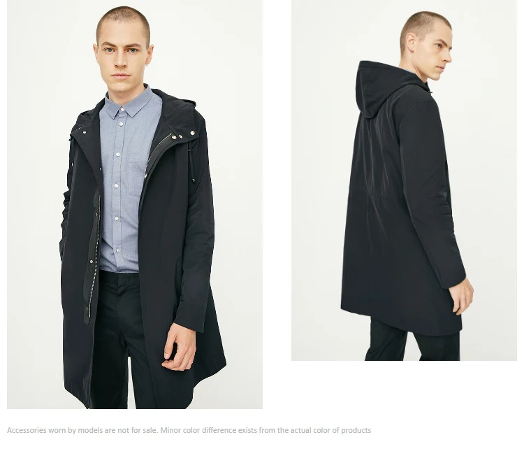 JackJones мужской длинный плащ с капюшоном ветровка мужская одежда 218321522