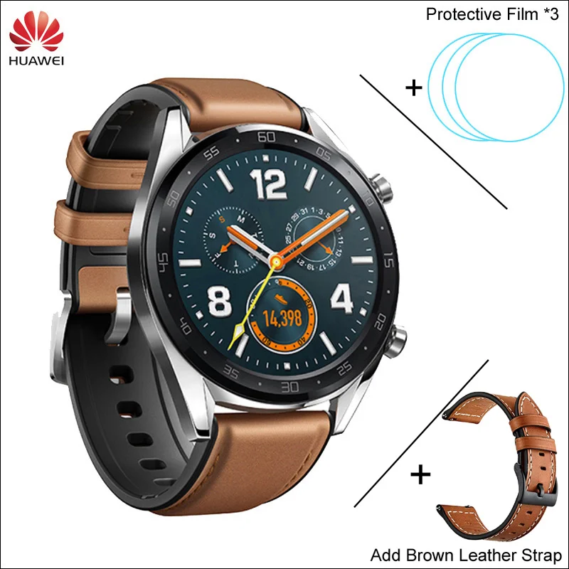 BN n Film n Strap BN Huawei Watch GT Смарт часы Поддержка gps NFC 14 дней Срок службы батареи 5 атм водонепроницаемый телефонный Звонок трекер сердечного ритма для Android iOS - Цвет: BN n Film n Strap BN