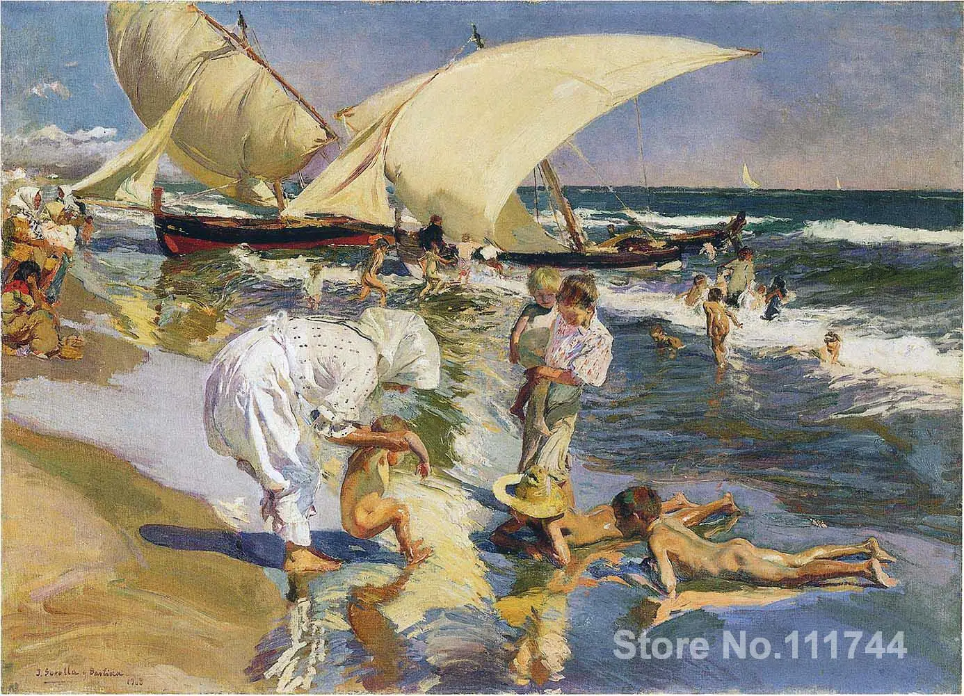 Продажа художественных онлайн Valencia beach в утреннем свете от Joaquin Sorolla y Bastida самые