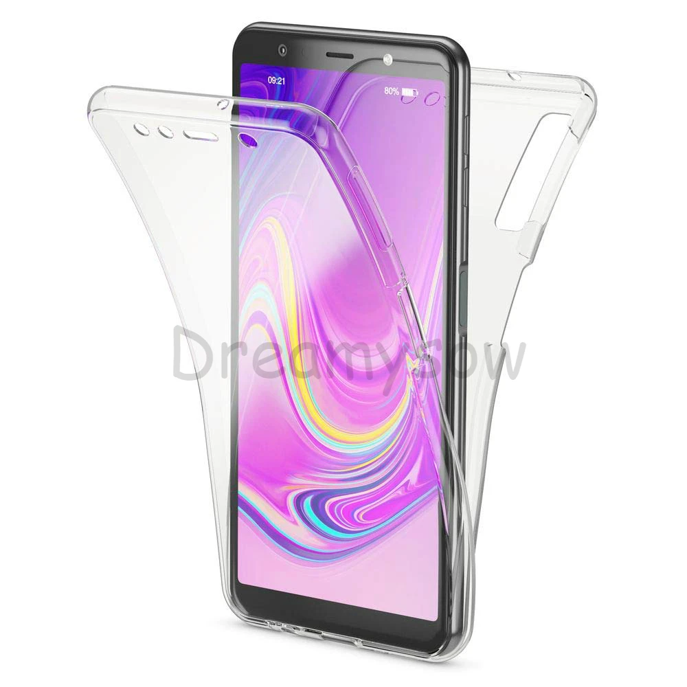 360 градусов полный корпус мягкий прозрачный чехол для телефона samsung Galaxy A50 A30 M10 A7 A6
