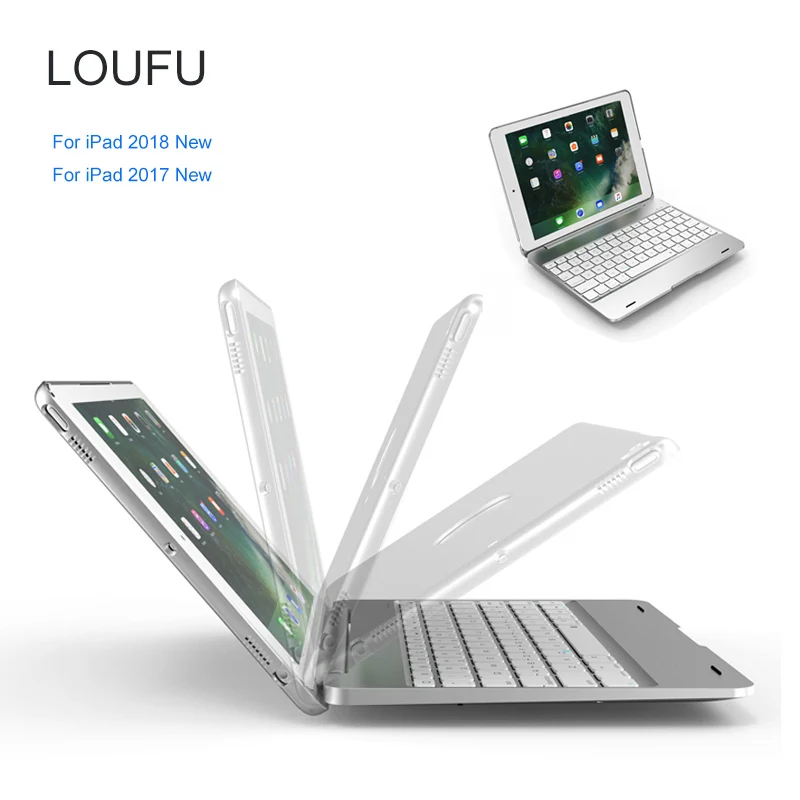 Loufu Bluetooth клавиатура для iPad 2018 металлический корпус нового 9 7 дюймов 2017 Чехлы